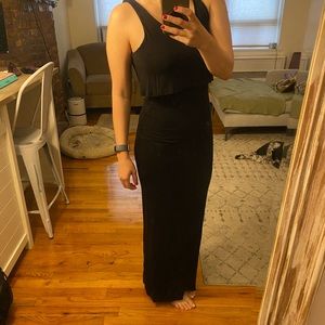 Enough about me long black dress